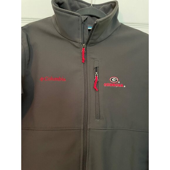 Columbia Mens Georgia Bulldogs Full-Zip Softshell Jacket M Gray Embroidered Logo - Picture 2 of 10
